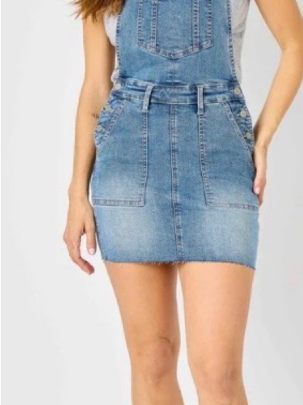 Judy Blue Light Blue Denim Overall Skirt